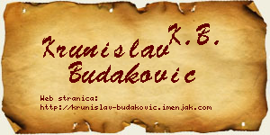 Krunislav Budaković vizit kartica